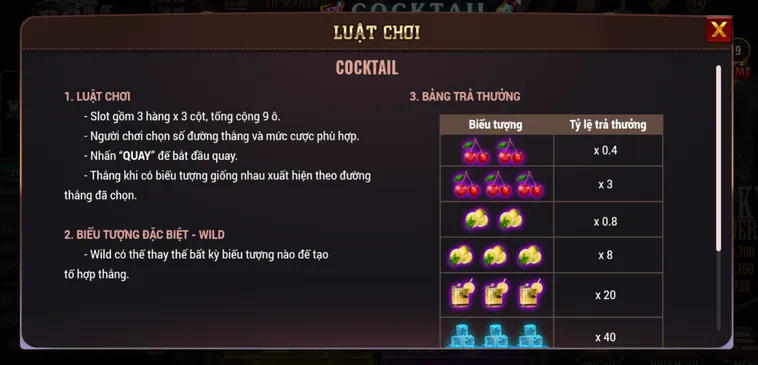 Slot Game Cocktail Tại BomWin Bữa Tiệc Màu Sắc Với Giải Thưởng Khổng Lồ