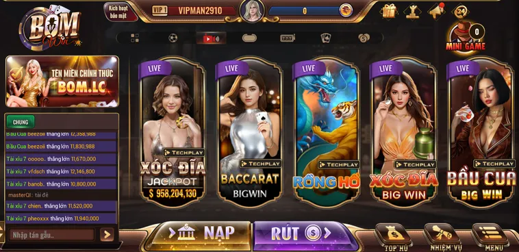 Sảnh Live Casino BomWin Với Các Dealer Quyến Rũ Và Trải Nghiệm Sòng Bài Thượng Lưu Đỉnh Cao