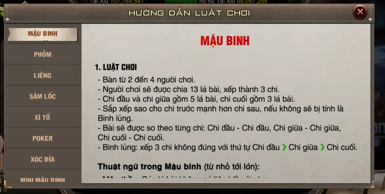 Chơi Mậu Binh Tại BomWin Trải Nghiệm Đỉnh Cao Cho Các Cao Thủ Bài Bạc