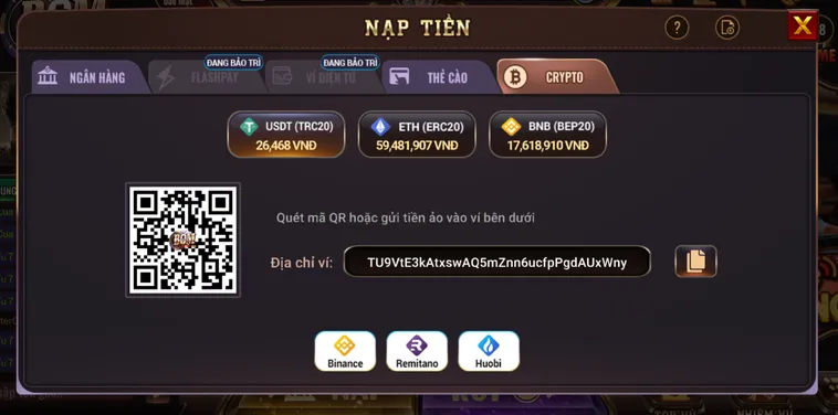 Nạp Tiền BomWin Qua Ví Điện Tử Siêu Tốc Cho Người Mới Bắt Đầu Chơi