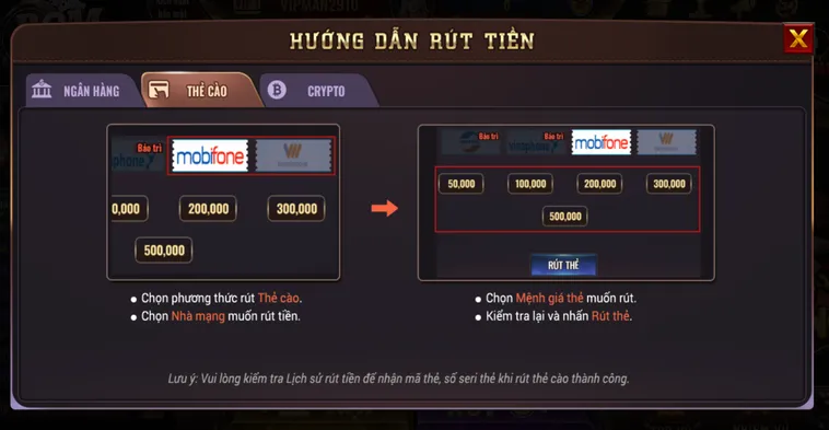 Rút Tiền BomWin Bằng Thẻ Cào Siêu Tốc Đảm Bảo An Toàn Tuyệt Đối Cho Game Thủ