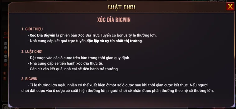 Chơi Xóc Đĩa BigWin Tại BomWin Trải Nghiệm Đỉnh Cao Cho Các Cao Thủ